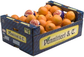 imballaggio ecologico per la vendita delle arance rosse
